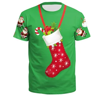 Vianočné T-Tričko Unisex Muži Ženy Tlač Topy pre Xmas Červené Tričko Santa Claus Oblečenie Mládež Funcy Vianočný Darček Veľké Veľkosti S-3XL