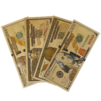 Hot predaj 8pcs/množstvo 8 rôznych dizajn AMERICKÝ Dolár Zlatej Fólie á Bankoviek Americké papierové peniaze na zber / bankovky