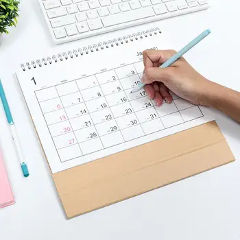 Mini 2021 Stolový Kalendár Jednoduché Morandi Ploche Papiera Jednoduchý Kalendár dual Denný Plánovač Tabuľka Plánovač Ročné Programu Home Decor