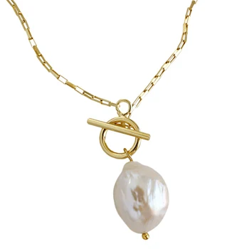 Zlatá Farba s Dlhým Reťazcom Perlový Náhrdelník Prívesok,2021 Módne Barokovom Štýle Náhrdelník,Temperament Šperky pre Ženy