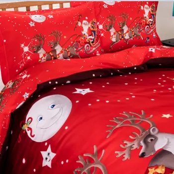 Veselé Vianoce vytlačené posteľná bielizeň Nastaviť pre prikrývku jednoduché Dvojité Kráľovná King size posteľ bielizeň nastaviť Santa perinu nastaviť Vianočný darček