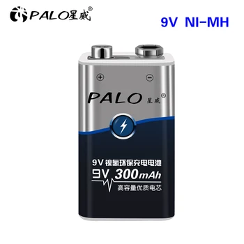 PALO 801 6pcs 9v nabíjateľná batéria 300mAh 9V nimh batérie 9 Voltovú Batériu +Vyhradená 2 sloty 9v nabíjačky AA AAA Zhone, zákona