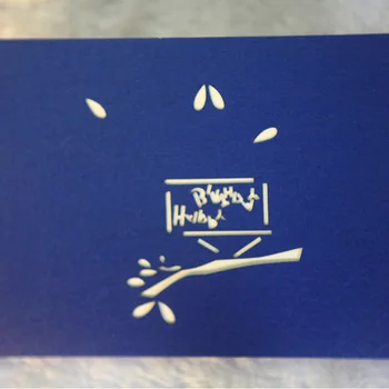 Pinni tvorivé 3D ručné rezanie papiera rezbárstvo sova darček k narodeninám business pohľadnicu Deň Detí pohľadnicu