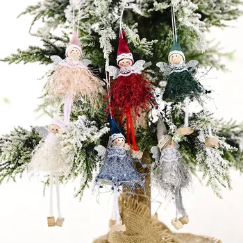 Roztomilý Polyeste Angel Girl Bábika Nový Rok Vianočné Závesné Ozdoby Prívesok Vianočný Darček Decor