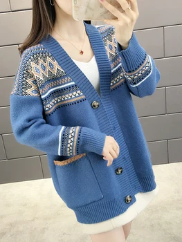 Cardigan sveter kabát žena voľné lenivý vietor jeseň a zimu 2020 nový kórejský módne kúzlo farieb svetlé hodváb pletený sveter