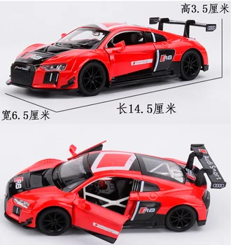 Simulácia R8 športové auto zliatiny model auta, model auta 1:32 acousto zrakového chlapec závodné auto, deti, hračka narodeniny, Vianoce červené auto