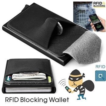 Vintage RFID Blokovanie Kreditnej Karty Držiteľ Prípade Peniaze Pás Peňaženky Muži Ženy Cestovanie Veľkú Kapacitu Podniku v Kabelke Peňažné Vrecku