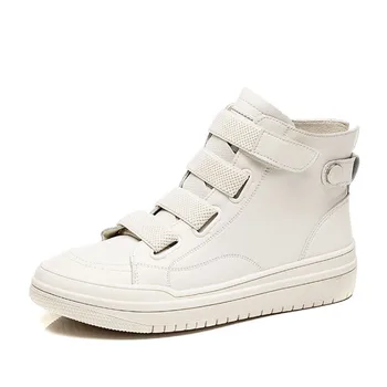 Dámske členkové topánky 2021 nové kožené ploché topánky dámske malé biele topánky dámske športové topánky, čižmy reálnom kožené topánky