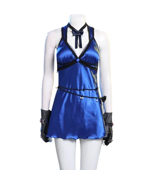 V hre Final Fantasy VII Tifa Lockhart Cosplay Kostým Sexy Modré Sklzu Šaty Feamle Úlohu Hrať Oblečenie XS-XL Na Sklade