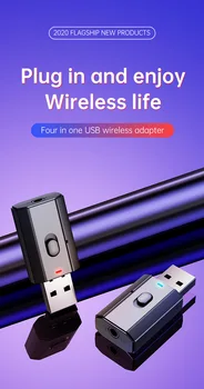 4 V 1 USB Bezdrôtová 5.0 Audio Vysielač, Prijímač Pre Auto Notebook TV Stereo AUX Hudby Audio BT Adaptéru