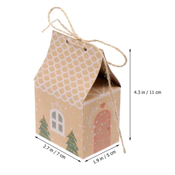 15pcs Kraft Papier Balenie Box Vianočné Cukrovinky Box Darček Kontajner Malý Dom Dizajn Prípade Party Dodávky Papiera
