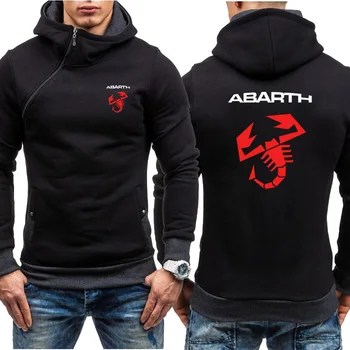 Móda Jar Jeseň Mužov hoodie Abarth Auto Logo Tlačiť Bežné vysoko kvalitnej Bavlny bežné Uhlopriečka zips pánske Hoodie