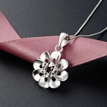 Pôvodné Priamy Predaj kórejský Kvet Dámy Prívesok Príslušenstvo s925 Strieborný Náhrdelník Módne Sladké Šperky