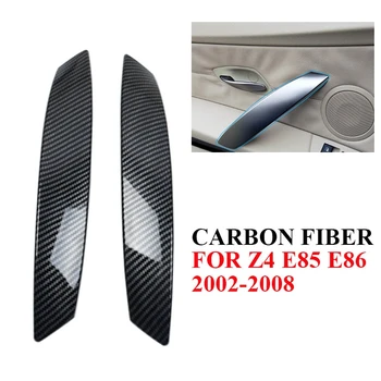 Carbon Fiber Auto Interiérové Dvere Potiahnite Rukoväť Kryt Výbava Kryt na BMW Z4 E85 E86 2002-2008 Vľavo a Vpravo