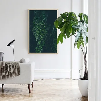 Nordic Tropických Rastlín Wall Art Print Plátno Na Maľovanie Čerstvé Zelené Listy Plagát Vytlačí Moderných Obrazov Na Stenu Pre Obývacia Izba Dekor