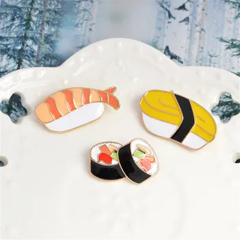 Japonskej Kuchyne Brošňa Nové Čapy Bento Ryža Roll Losos Sushi Módne Darček Pre Deti, Dievčatá Denim Jacket Pin Pracky Tričko Odznak