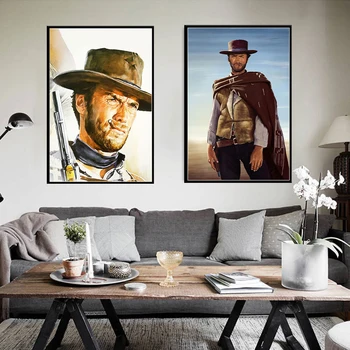 Clint Eastwood Zväzok Fine Art Film Wall Art Maľovanie Plagátu Obrázky Domova Samolepky a Vytlačí filmová Hviezda
