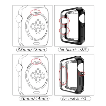 Diamond puzdro Pre Apple hodinky band 6 SE 5 4 3 2 1 prípade pokrytie 44 mm 40 mm 42mm 38mm iwatch kapela Crystal ochranný nárazník