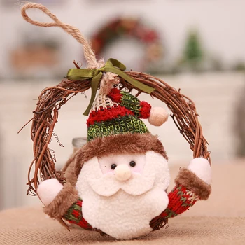2019 Nový Rok Vianočné Dekorácie, Vence Ratan Vence Ozdoby Na Vianočné Stromčeky Vitrín Darček Snehuliak Santa Claus