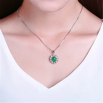 MOONROCY Strieborná Farba CZ Green Crystal Opal Prívesok Náhrdelník Chokers Šperky pre Ženy, Dievčatá Gift Drop Shipping Veľkoobchod