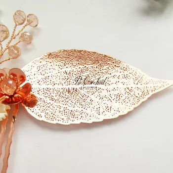PEORCHID Korálkové Perly Svadobné Špirála Leaf Shell Kvet Vlasy Pin Európskej Rose Gold Vlasy, Šperky, Svadobné Accessori Capelli Sposa