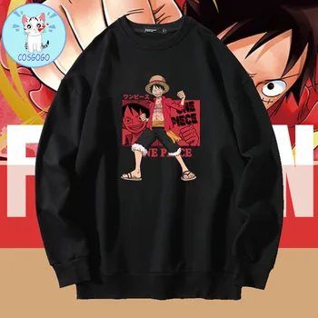 COSGOGO Hot Anime One-piece Opice D Luff Vytlačené Bavlny, Mäkké na Sebe Módne Hoodies Harajuku Unisex Sweatershirt