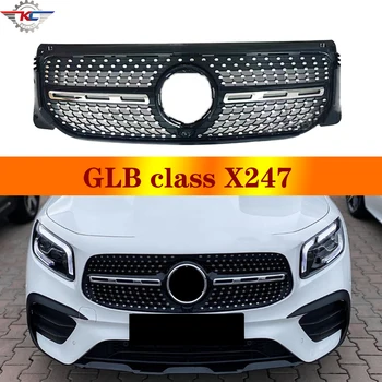 Diamond Mriežka Pre GLB triedy W247 2019-V Aute Predný Nárazník Grily Pery ABS Silver Black GT Mriežky