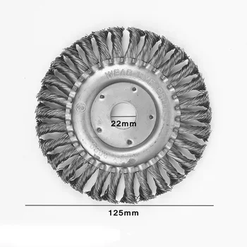 100/125/150mm-Rotačné Uzol Wheel Brush Oceľový Drôt Kefa uhlovú Brúsku Teplej úžitkovej