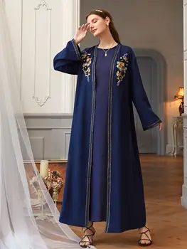 Islamské Oblečenie Abaya Šaty Žien Dubaj tureckej Moslimskej Marocký Kaftan Dlhé Šaty, Krajky-up Kimono Hidžáb Vestidos Kimono Jubah Nové