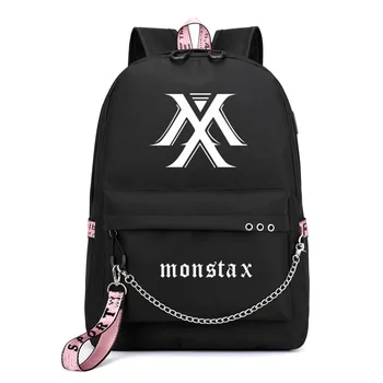 Monstax kórejskej Hviezdy Batoh Školské Tašky Mochila Cestovné Tašky Notebook Reťazca Batoh pre Slúchadlá, USB Port