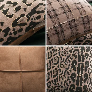 Nové 3D Semiš Prúžok mäkký gauč vankúš iny Chudá Textílie obliečka na Vankúš Leopard Tlač obliečka na Vankúš módnych Domov Deco obliečok
