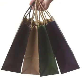 10pcs/veľa Módne 21X15X8cm kraft papier darčekové tašky s rukoväť/shopping /Vianoce hnedá balenie vrece/Vynikajúcu kvalitu recyklácia