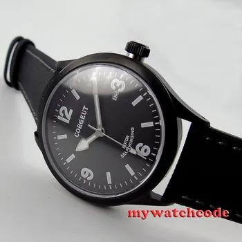 41mm corgeut black dial PVD prípade, miyota 8215 Automatický pohyb pánske hodinky 69