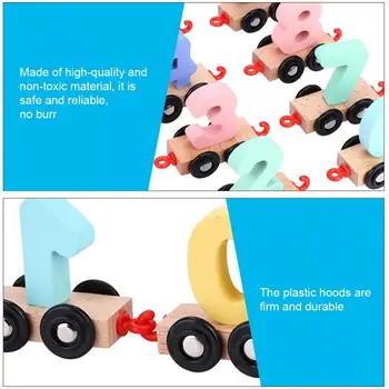 Baby Hračky, Drevené Hračky Vlak dreva Nastaviť Deti Trailer Drevený Vlak Vozidla Bloky Geometrie Farba Kognitívne Bloky Vzdelávania pre deti