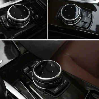 1pcs Multimediálne gombík kryt Pre BMW F10 F20 F30 IDrive Čierne Tlačidlo Výbava ABS Čierna+Strieborná Časti