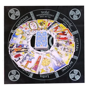 Tarot Karty Handričkou Palube obrus Veštenie Obrus s Tajomné Vzor pre Tarot Fortune Pokladníkov 49 x 49 cm