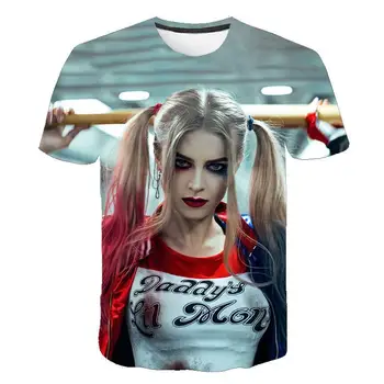 2021Harley Quinn T Shirt Muži Ženy Letné Módy Bežné 3D Vytlačené Krátky Rukáv T-shirt Dravcov Film Harajuku Štýl Čaj
