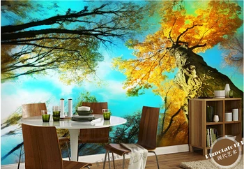 Vlastné 3D maľby,krásne veľké stromy prírodné abstraktných de parede,obývacia izba gauč TV na stenu deti, spálne, pozadie, wallpaper