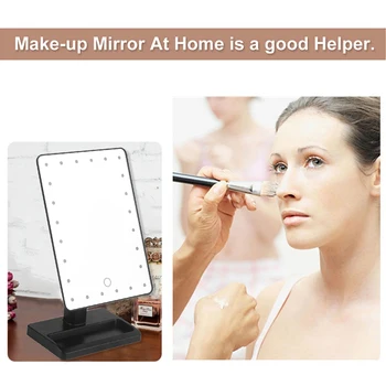Námestie Shpe Ploche Nastaviteľný Jas LED Tváre, make-up Zrkadlo Ženy Spálňa Stola make-up, Kozmetické Zrkadlo