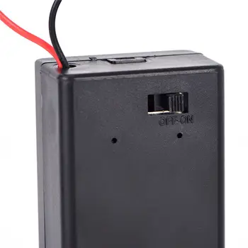 9V Káblové Batérie, Držiak na Okno 1 Sloty Batérie Skladovanie Prípade Box Držiteľ Vedie s Krytom, On-Off vypínač