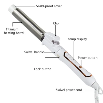 28mm Vlasy Curler Turmalín Keramické kulmy Navi 230℃ Kučery Prútik svoju vlnovú dĺžku 110-240V Profesionálny vlasový Styling Nástroje