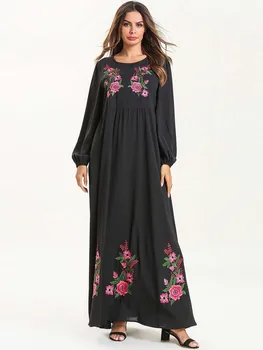 Elegantné Moslimských Výšivky Abaya Maxi Šaty Etnických Hidžáb Cardigan Kimono Dlhé Šaty, Šaty Na Blízkom Východe Eid Ramadánu Islamské Modlitby