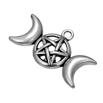 50PCS Striebro Viking Mesiac Šesť-špicaté Hviezdy Symbol Šperky, Prívesok Príslušenstvo Pre Náramok&Náhrdelník DIY Ručne vyrábané Šperky