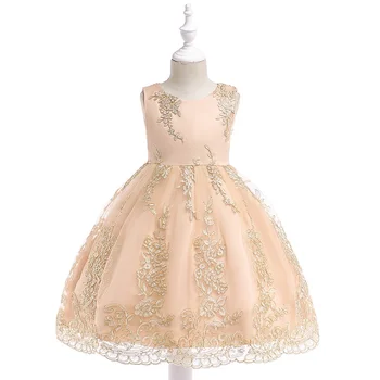 Deti šaty pre dievčatá Princezná Šaty Elegantné Svadobné Party Šaty Zlato Drôt Výšivky Deti Formálne Detské Oblečenie pre Dievča 3-10 Rokov