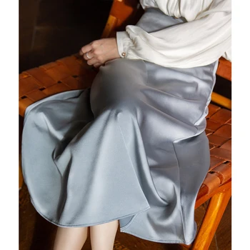 GOPLUS dámske Sukne Vintage Modrá Plus Veľkosť-line Členok Dĺžka Žena Sukne kórejské Oblečenie Jupe Femme Saias Mulher