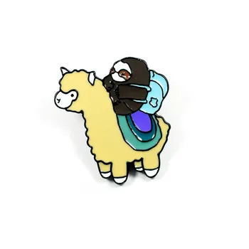 Predaj Roztomilý Karikatúry Zvierat Smalt Pin Preklopke Kolíky Odznak Módne Alpaky Brošne Ženy Dekorácie Módne Šperky Príslušenstvo 2021