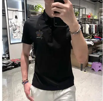 Horúce vŕtačku značky Polo Shirts Zase dole golier mens polo tričko Vysokej Kvality Topy&Tees pánske košele Polo Podnikania