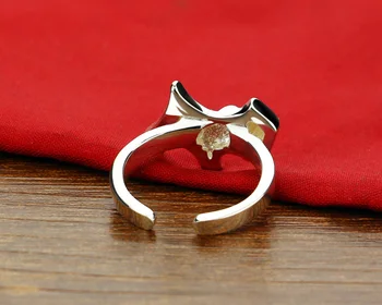 žena 925 sterling silver ring,roztomilý pes dizajn otvorenie Pevný strieborný prsteň lady popular Strieborné telo šperky, darček k narodeninám milenca