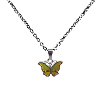 Nálada Náhrdelníky Prívesok Motýľ Náhrdelník Regulácia Teploty Farieb Zmeniť Náhrdelník Z Nehrdzavejúcej Ocele Reťazca Šperky Ženy
