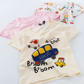Dievčatá tričko Tlač Cartoon Deti Oblečenie Nové 2019 Letné Módy Detí Dievča, Krátky Rukáv Bavlnené tričká Pre Chlapcov